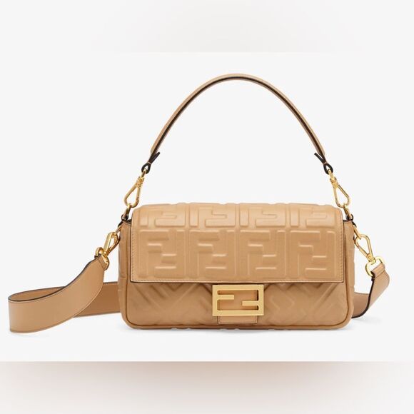 Fendi Baguette Zucca Shoulder Bag Medium brown Leather - Picture 1 of 14